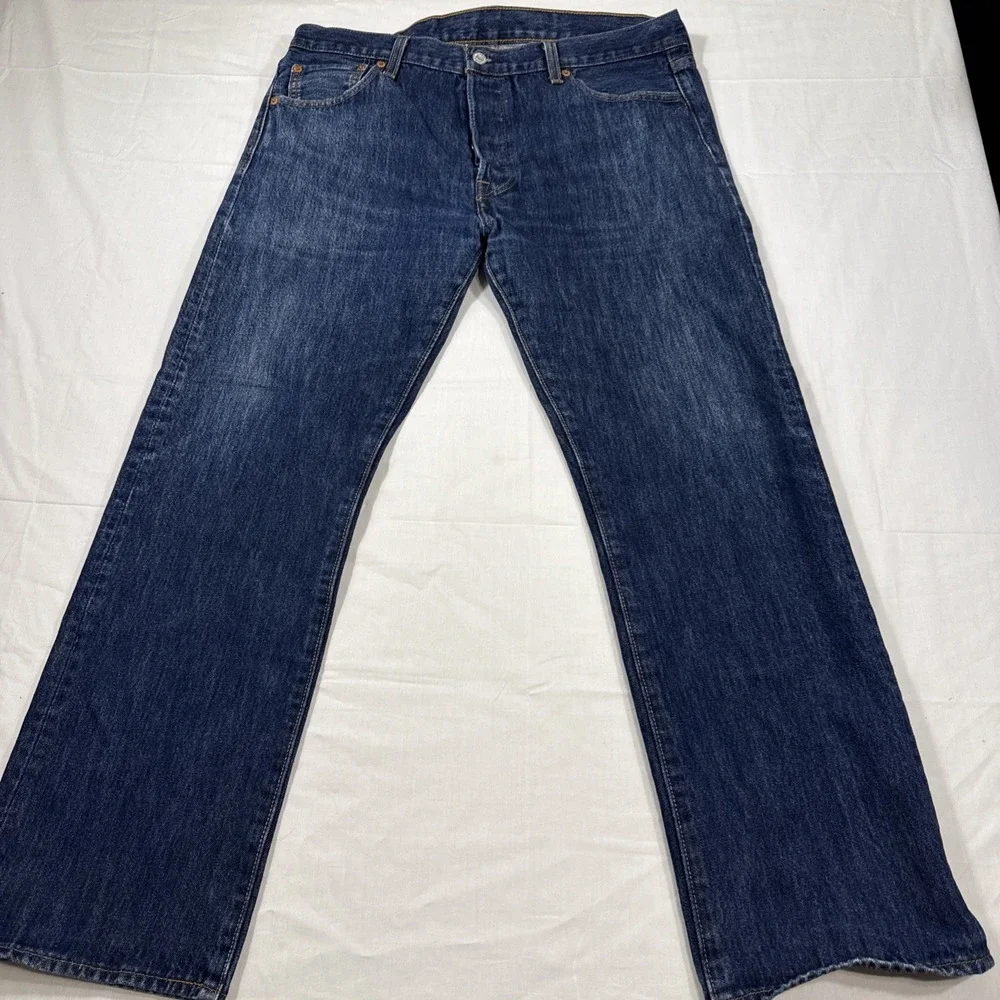 JEANS STRAIGHT Levi's 501 Original Men's 36x30 Medium Wash Cotton